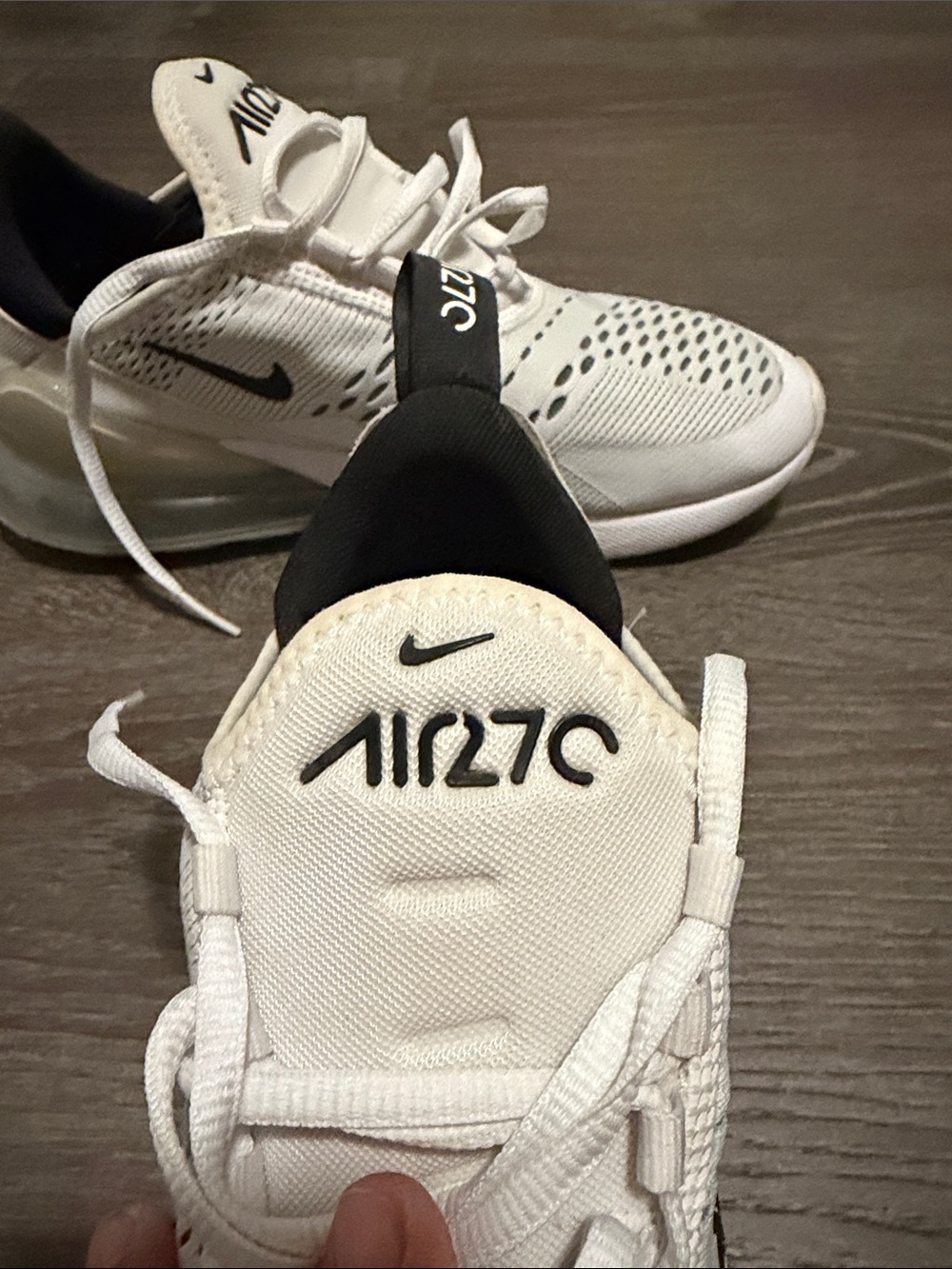 Nike White and Black Air 270 Mesh Running Shoes - Picture 2 of 9